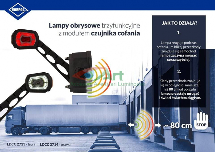 Lampa gabarit brat cu senzor mers inapoi LDCC2714 Dreapta [10]