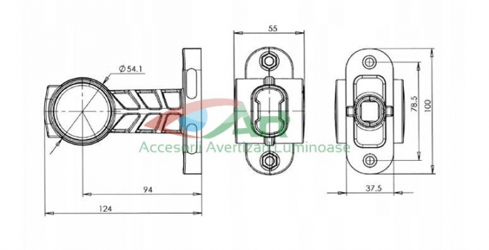 Lampa gabarit cu brat drept NEON 3 functii W148.3 [9]