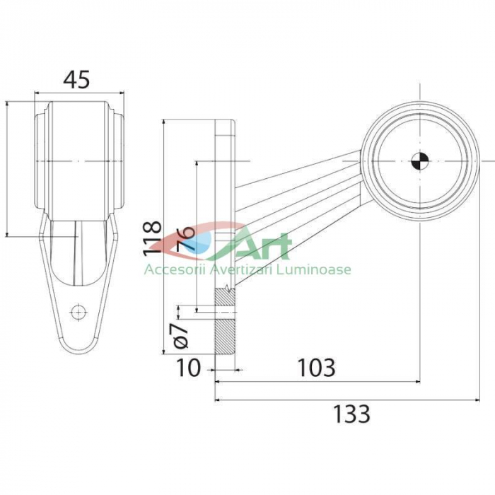 Lampa gabarit cu brat oblic 45 FT-009-C Fristom [3]