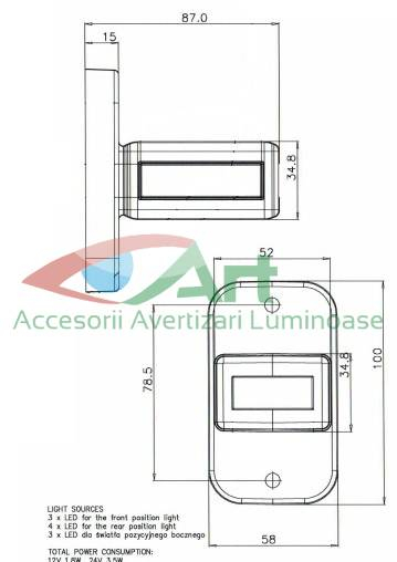 Lampa gabarit cu brat scurt W168.3 WAS Polonia [7]