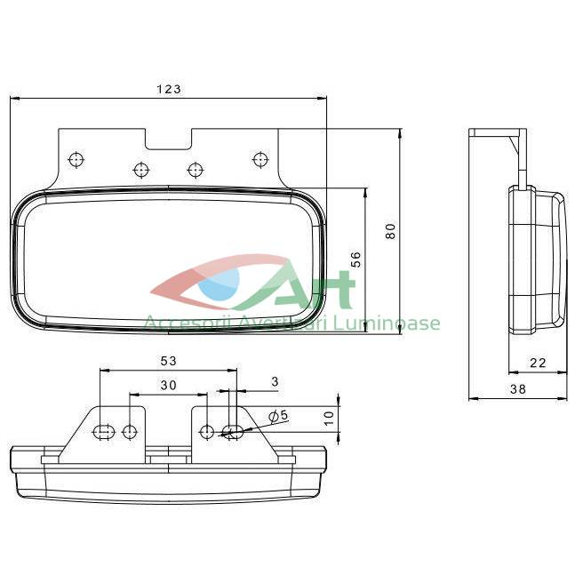 Lampa gabarit laterala cu suport FT-075Z+K [16]