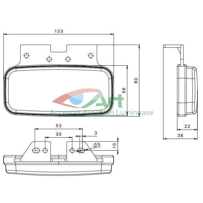 Lampa gabarit laterala cu suport FT-075Z+K [8]