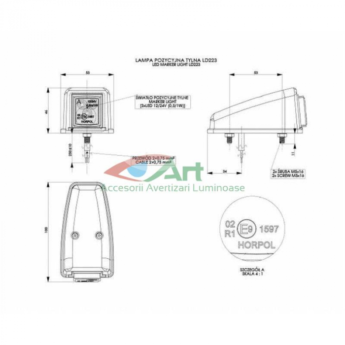 Lampa gabarit LD223 LED rosie [8]