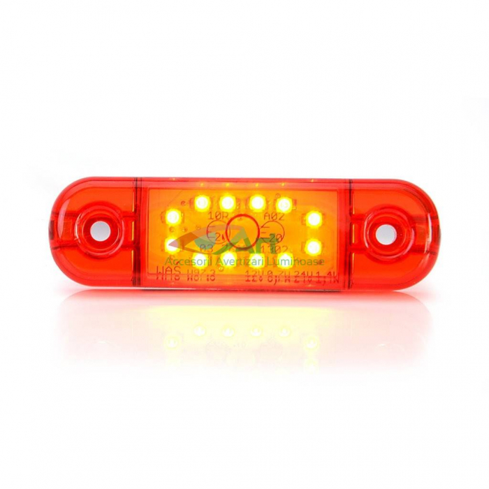 Lampa gabarit ovala Slim cu 12 LED -rosie W97.3 715 [11]