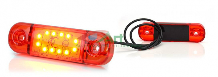 Lampa gabarit ovala Slim cu 12 LED -rosie W97.3 715 [12]