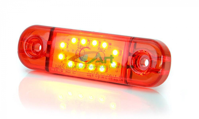 Lampa gabarit ovala Slim  cu LED 12 -rosie W97.3 - 715 WAS [15]
