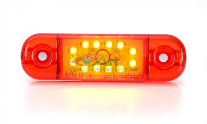 Lampa gabarit ovala Slim  cu LED 12 -rosie W97.3 - 715 WAS [9]