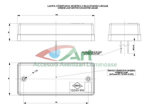 Lampa interior plafon cu LED, cu intrerupator LWD658 Horpol [4]