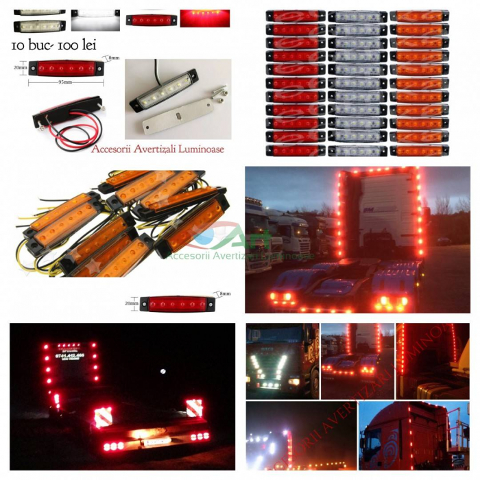 Lampa laterala 6 LED-uri Galbena 12v [5]