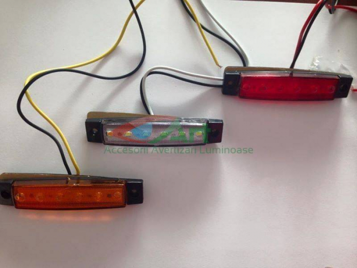 Lampa laterala 6 LED-uri rosie 12v [11]