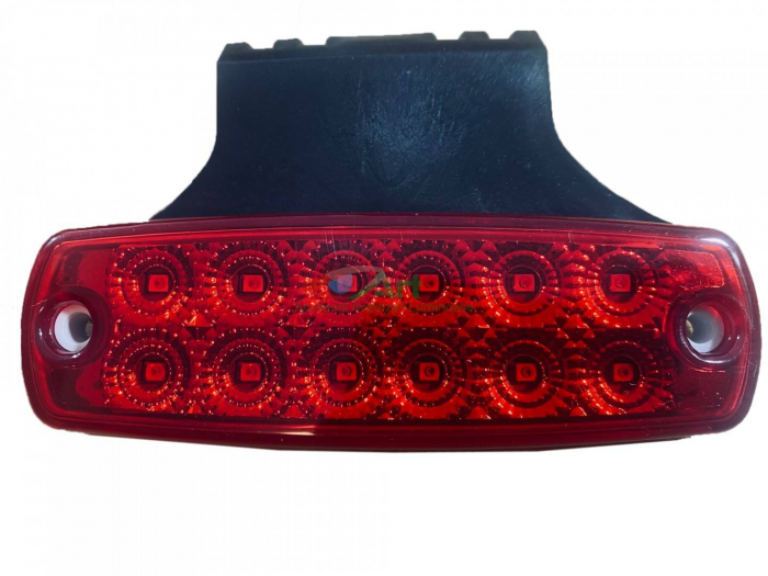 Lampa laterala cu suport 12 LED-uri 12V-24V Rosie FR0177/C [3]