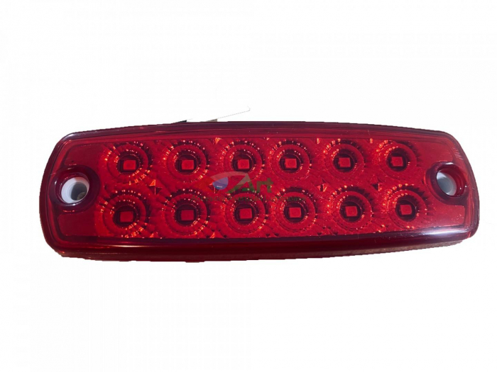 Lampa laterala cu suport 12 LED-uri 12V-24V Rosie FR0177/C [6]
