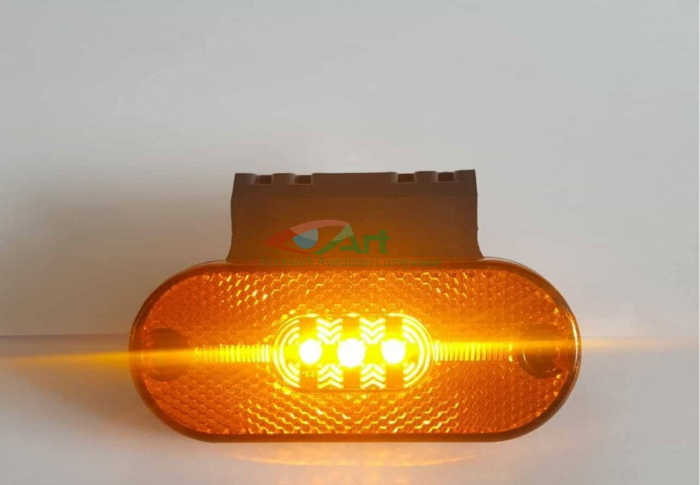 Lampa laterala cu suport 3 LED-uri 12V-24V Galben FR0181 [2]