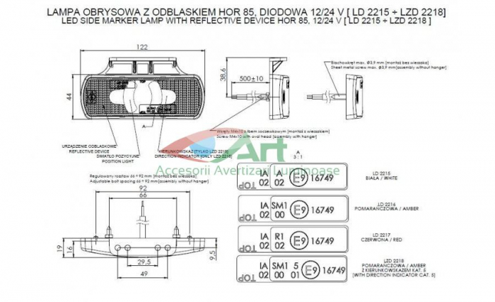 Lampa laterala LED cu suport LD2220 [12]