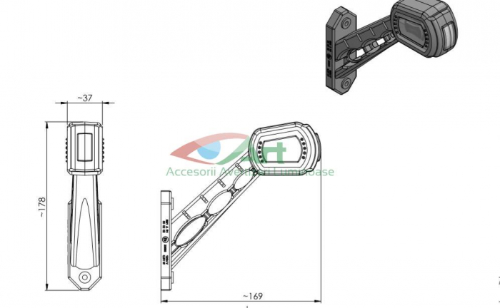 Lampa LED gabarit cu brat cot la 45 grade Stanga LDCC2698 [7]
