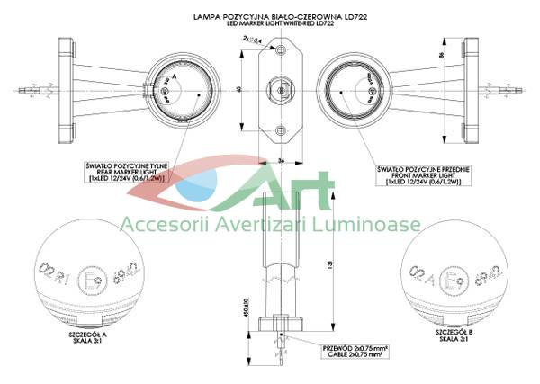 Lampa LED gabarit cu brat mediu COD -LD722 [4]