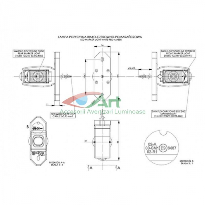 Lampa LED gabarit cu brat scurt LD534 [9]