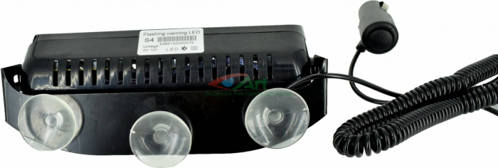 Lampa LED parbriz stroboscopica cu 4 LED-uri super luminoase [8]