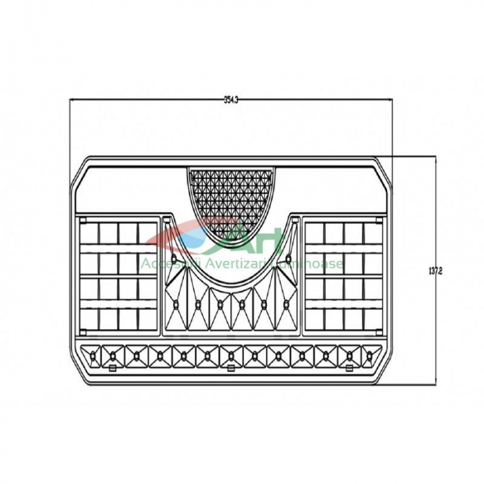 Lampa NEON V1888 semnal dinamic 6 functii dreapta (35.4x13.7) [6]