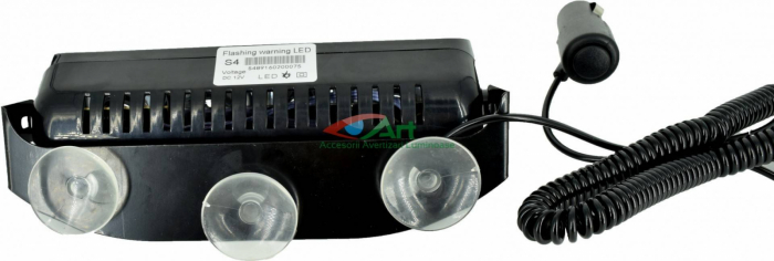 Lampa parbriz 4 LED-uri super luminoase albastre [8]