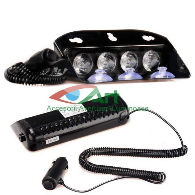 Lampa parbriz 4 LED-uri super luminoase albastre [9]