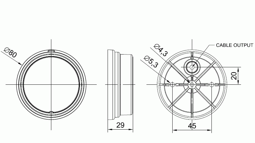 Lampa pozitie rotunda FT-060C Fristom Alb [2]