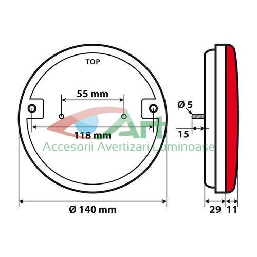 Lampa rotunda NEON 3 functii V1848 12V/24V FI14 [12]