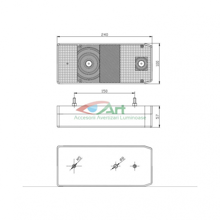 Lampa spate 6 functii stanga FT-002/L Fristom (24x10) [3]