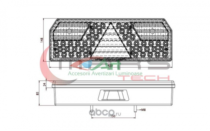 Lampa spate cu LED 24V Prostar dreapta (42x14.8) [4]