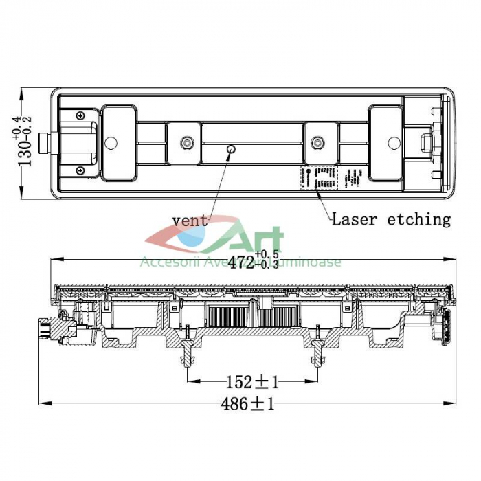 Lampa spate LED dreapta 7 functii cu mufa laterala tip Iveco V1864 (47x13) [2]