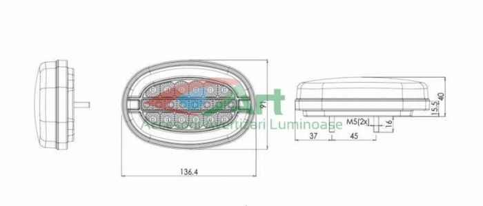 Lampa spate LED-Neon W205 1427L/P Was (13.6x9.1) [6]