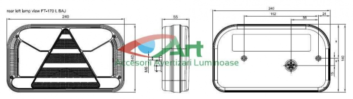 Lampa spate NEON (5functii) FT-170-L NT SPKPM Stanga Fristom (24x14) [4]