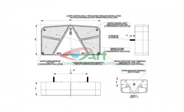 Lampa spate stanga LZT202 MD33 Horpol (26,5x13,8) [6]