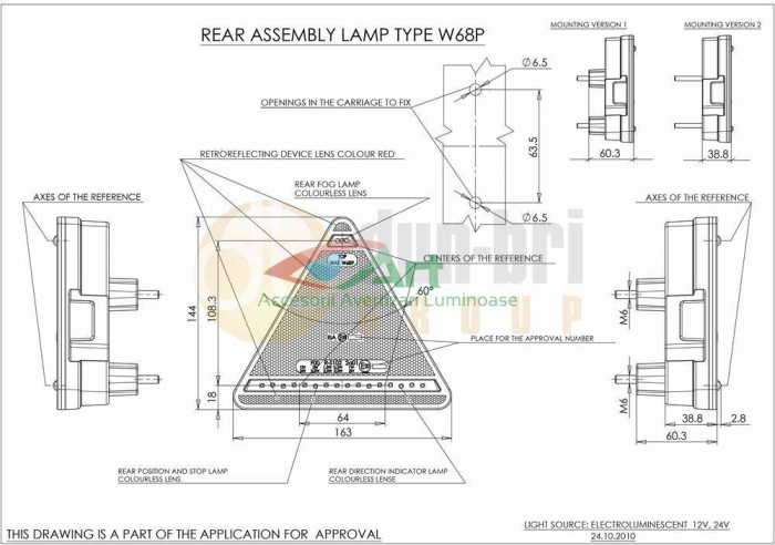 Lampa spate triunghi cu LED W68 325 Was [10]