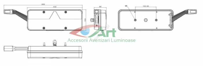 Lampa stop 6 functii stanga Kingpoint FT-500-15LED Fristom (40x15.3) [10]