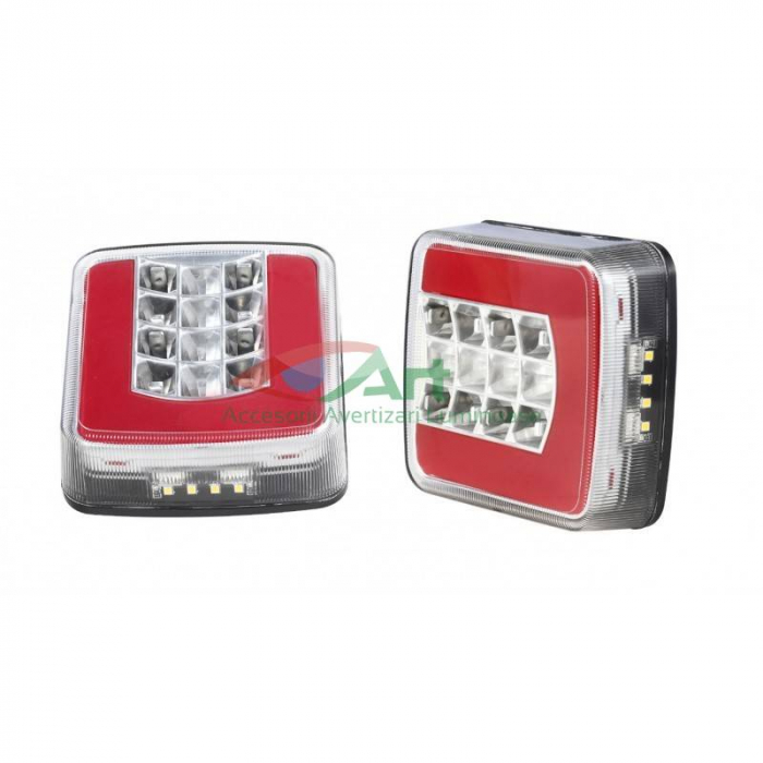 Lampa stop camion patrata LED SMD V1845 12V/24V (10.5x9.5) [10]