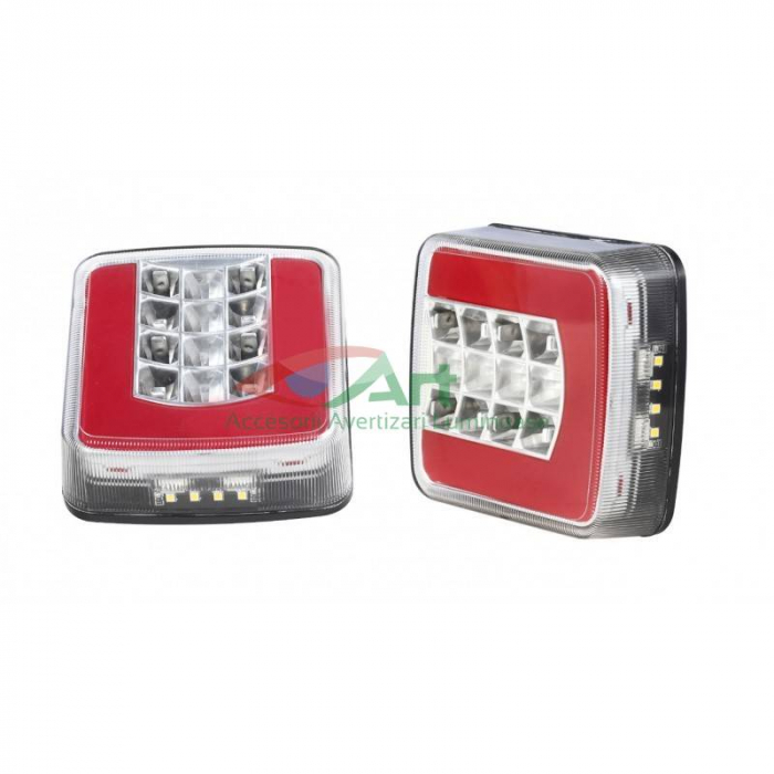 Lampa stop camion patrata LED SMD V1845 12V/24V (10.5x9.5) [12]