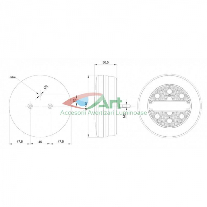 Lampa stop cu 3 functii, FT-113 Fristom [2]