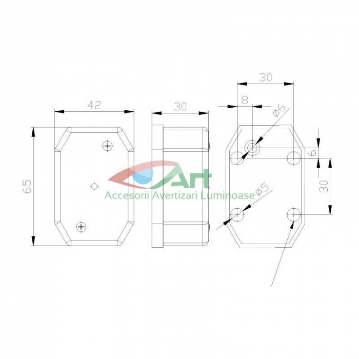 Lampa stop cu led art1472 cu LED 12V (27.5x10) [11]