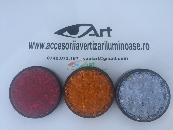 Lampa stop cu led Portocalie 12V/24V (marcaje rutiere) [7]