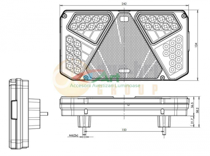 Lampa stop LED cu 6 functii dreapta W125-916 (24X13.4) [5]