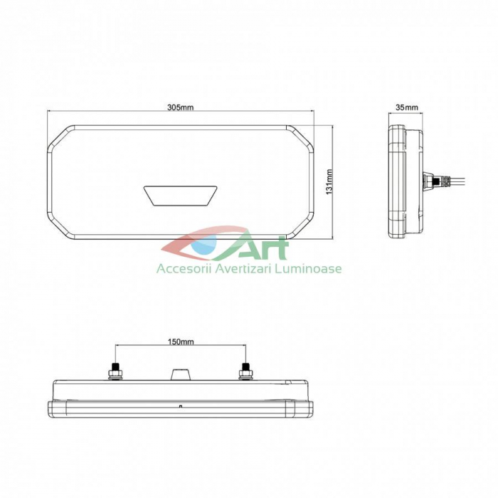Lampa stop LED si neon semnal dinamic V1935 (35x13) [2]