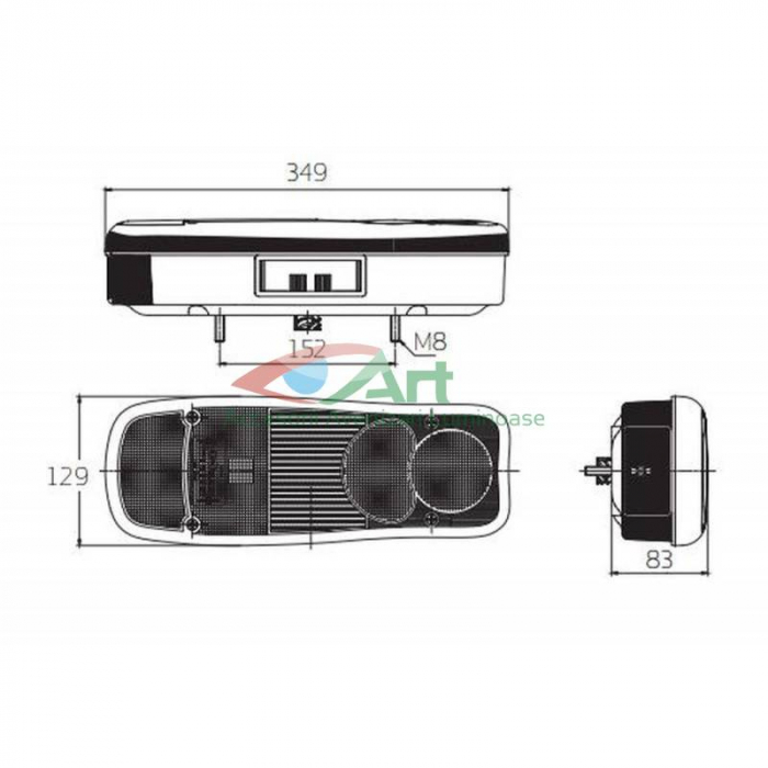 Lampa stop multifunctionala tip Renault Premium cu mufa (35x13) [8]