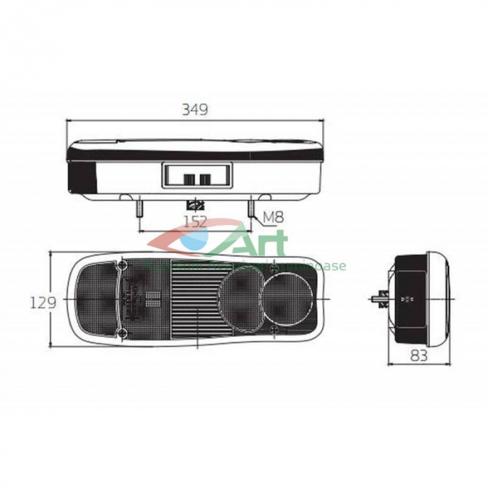 Lampa stop multifunctionala tip Renault Premium cu mufa (35x13) [4]