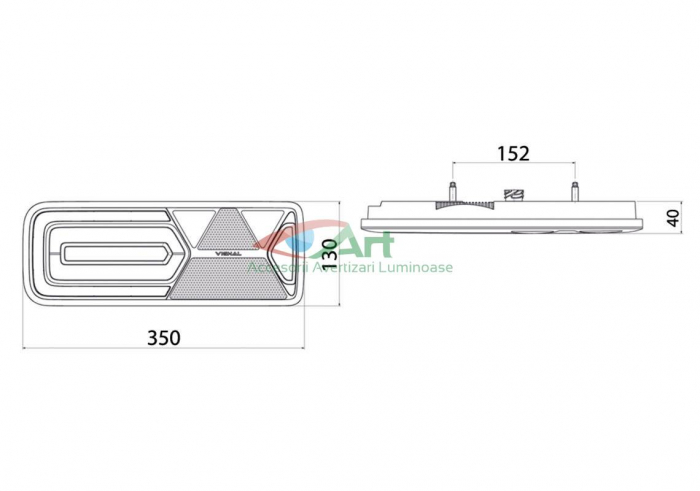 Lampa stop semnalizare dinamica Dreapta Vignal 161210 (35x15) [3]
