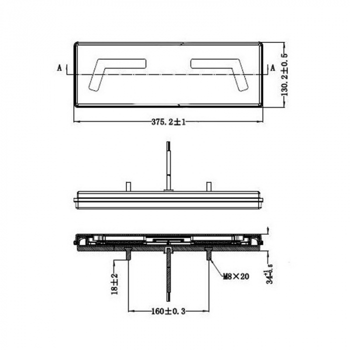 Lampa stop spate 102LED cu cablu 12/24V KMR1 375,2x130,2mm - Dreapta [3]
