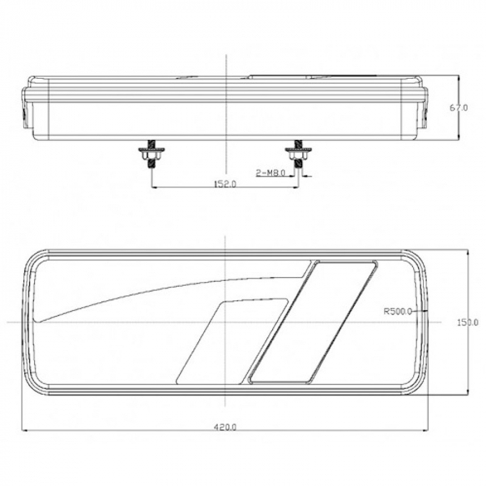 Lampa stop spate 75LED 10/30V 420x150mm - Stanga [6]