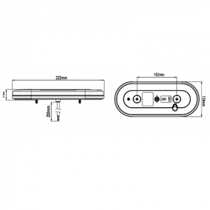 Lampa stop spate LED ovala 12/24V 323x134mm - Stanga [4]