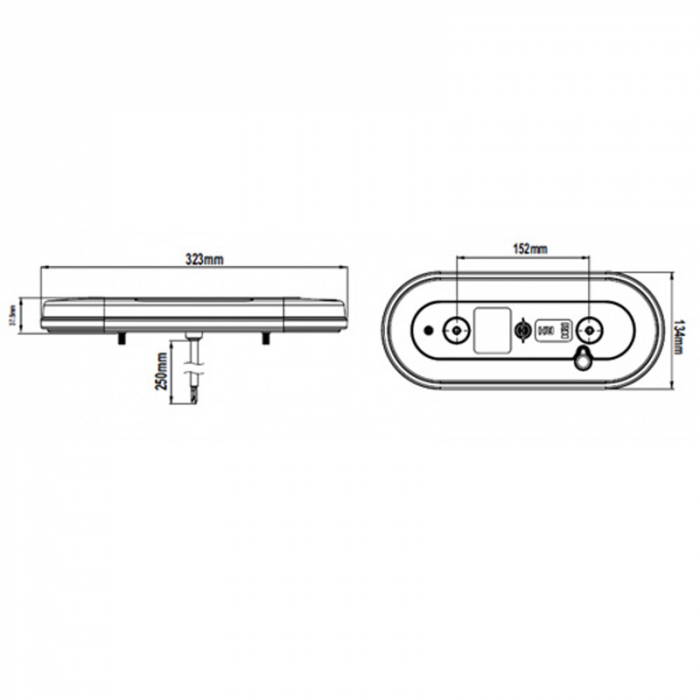 Lampa stop spate LED ovala 12/24V 323x134mm - Stanga [6]