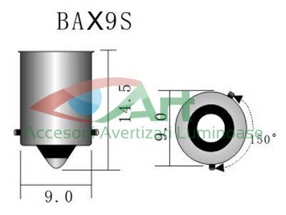 Led Auto Alb Canbus BAX9S 3 SMD 3030, 9-30V [8]
